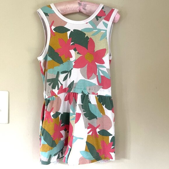 Tea Collection Girls' Oasis Floral Reversible Romper, Magnolia, Size 8 - Picture 3 of 7
